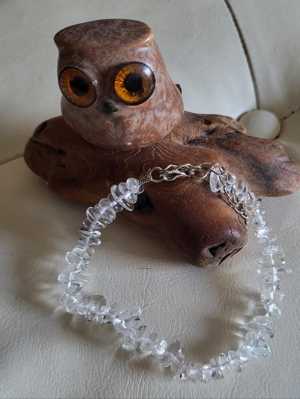Quartz Gemstone Chip Anklet